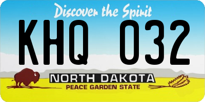 ND license plate KHQ032