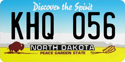 ND license plate KHQ056