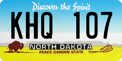 ND license plate KHQ107