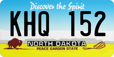 ND license plate KHQ152