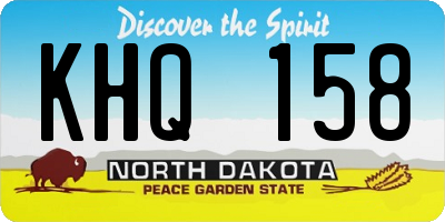 ND license plate KHQ158