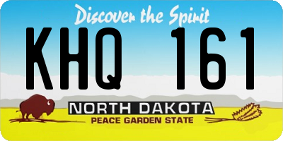ND license plate KHQ161