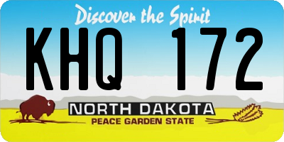 ND license plate KHQ172