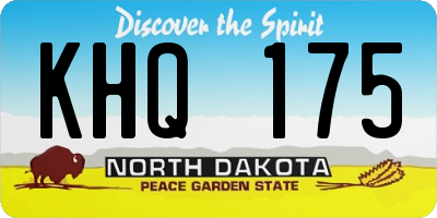 ND license plate KHQ175