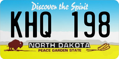 ND license plate KHQ198