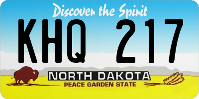 ND license plate KHQ217