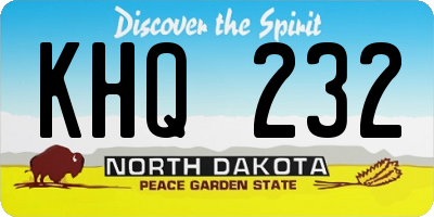 ND license plate KHQ232