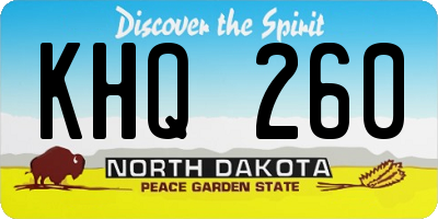 ND license plate KHQ260