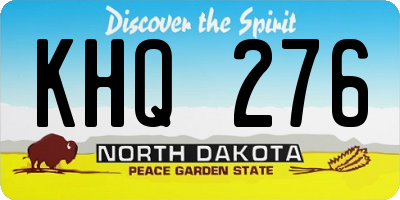 ND license plate KHQ276