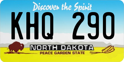 ND license plate KHQ290