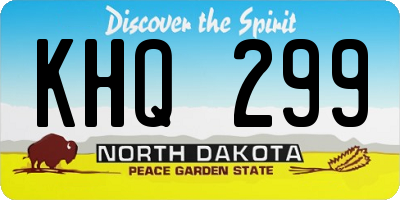 ND license plate KHQ299