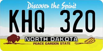 ND license plate KHQ320