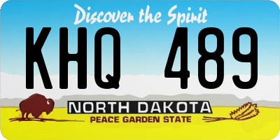 ND license plate KHQ489