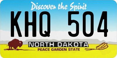ND license plate KHQ504