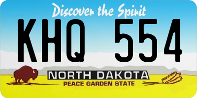 ND license plate KHQ554