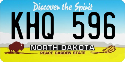 ND license plate KHQ596