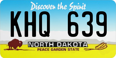 ND license plate KHQ639