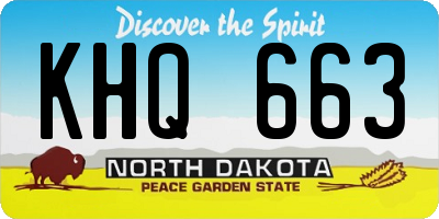 ND license plate KHQ663