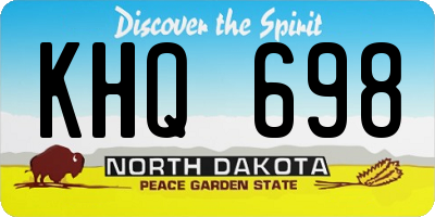 ND license plate KHQ698