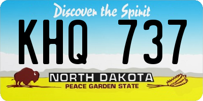 ND license plate KHQ737