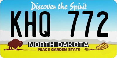 ND license plate KHQ772