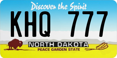 ND license plate KHQ777