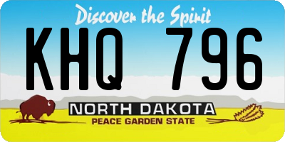 ND license plate KHQ796