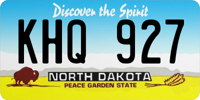 ND license plate KHQ927