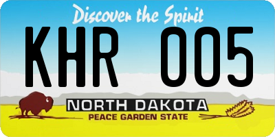 ND license plate KHR005