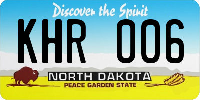 ND license plate KHR006