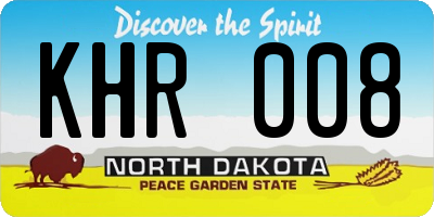ND license plate KHR008