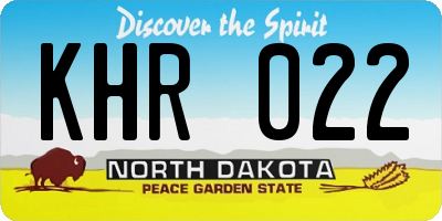 ND license plate KHR022