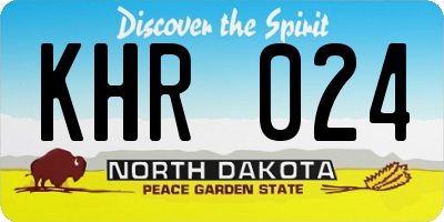 ND license plate KHR024