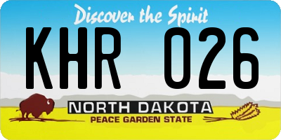 ND license plate KHR026