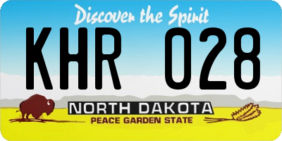 ND license plate KHR028