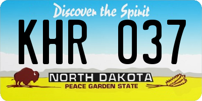 ND license plate KHR037