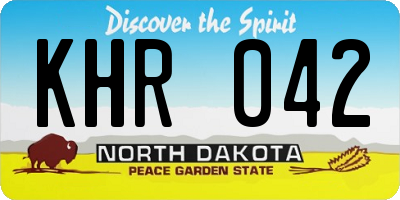 ND license plate KHR042