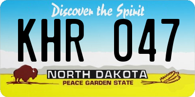 ND license plate KHR047