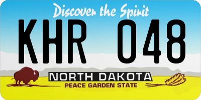 ND license plate KHR048