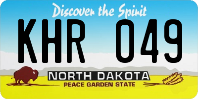 ND license plate KHR049