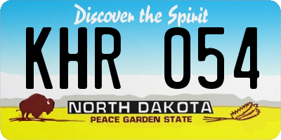ND license plate KHR054