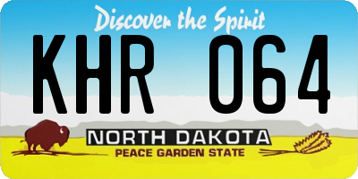 ND license plate KHR064