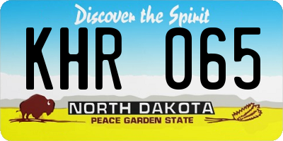 ND license plate KHR065