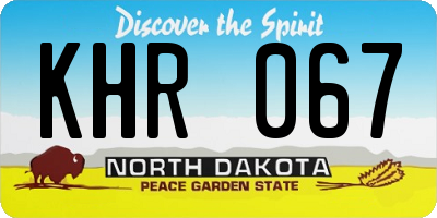 ND license plate KHR067