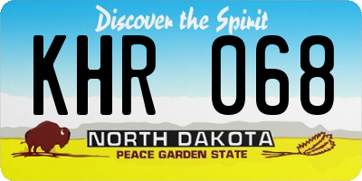 ND license plate KHR068