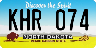 ND license plate KHR074