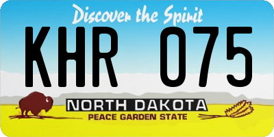 ND license plate KHR075