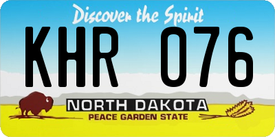 ND license plate KHR076