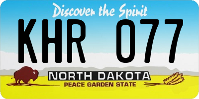 ND license plate KHR077