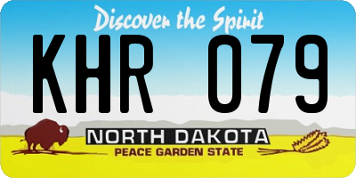 ND license plate KHR079